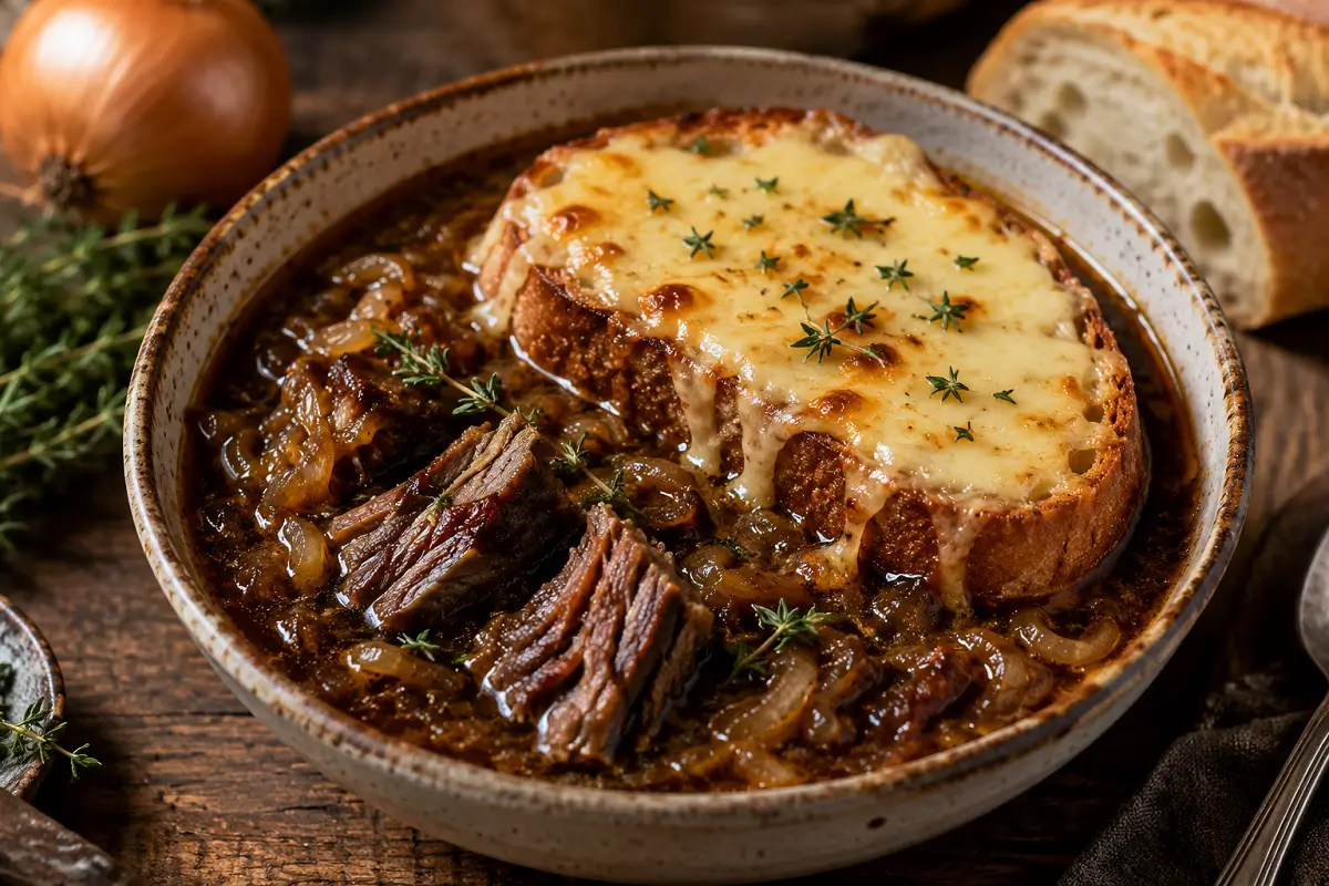 French Onion Beef Short Rib Soup
