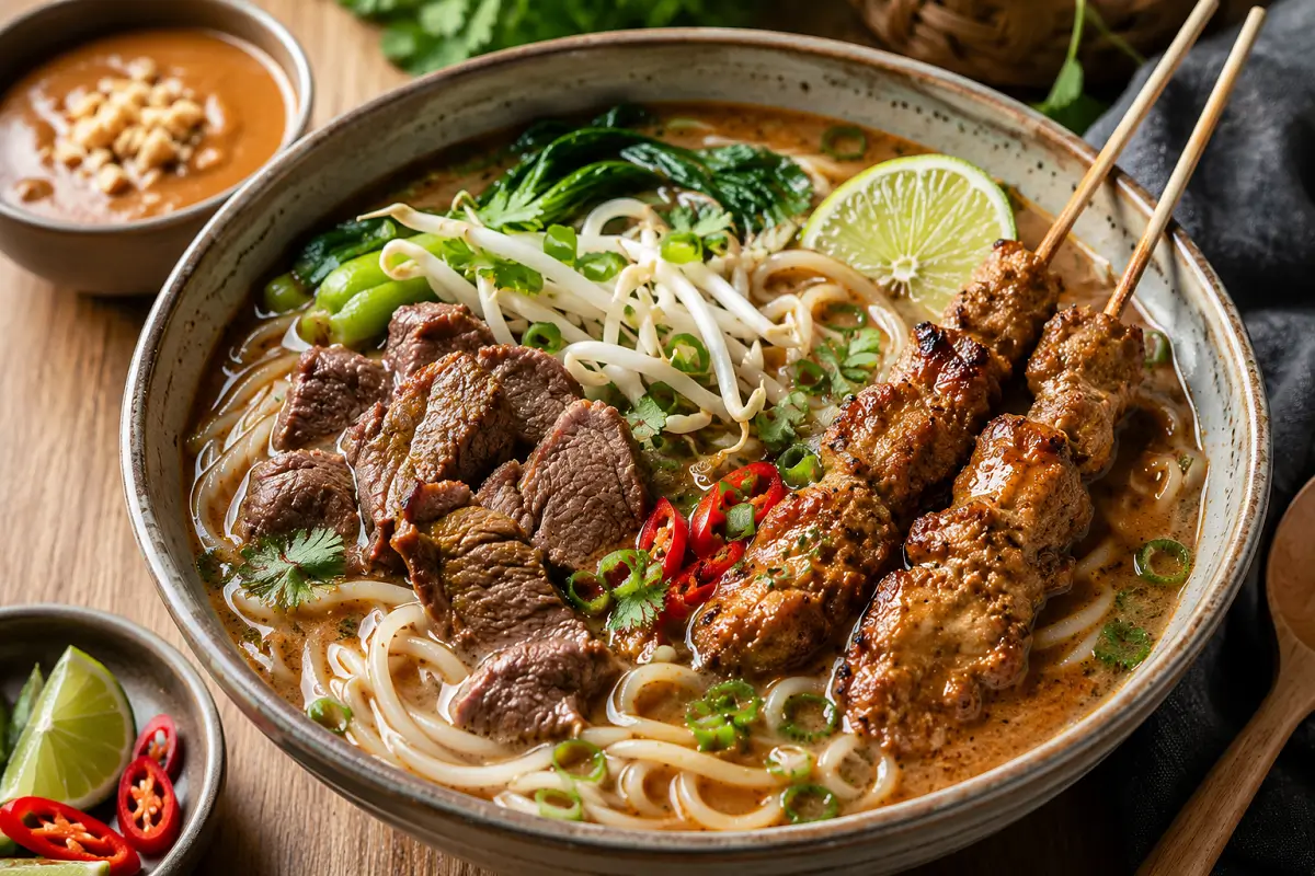 satay beef noodle soup