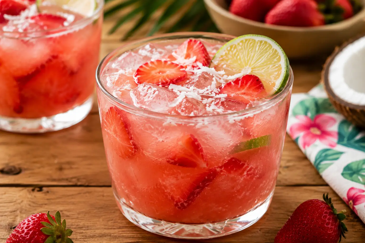 Strawberry Coconut Rum Punch