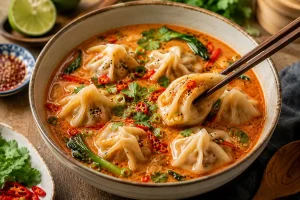 Thai red curry soup dumplings